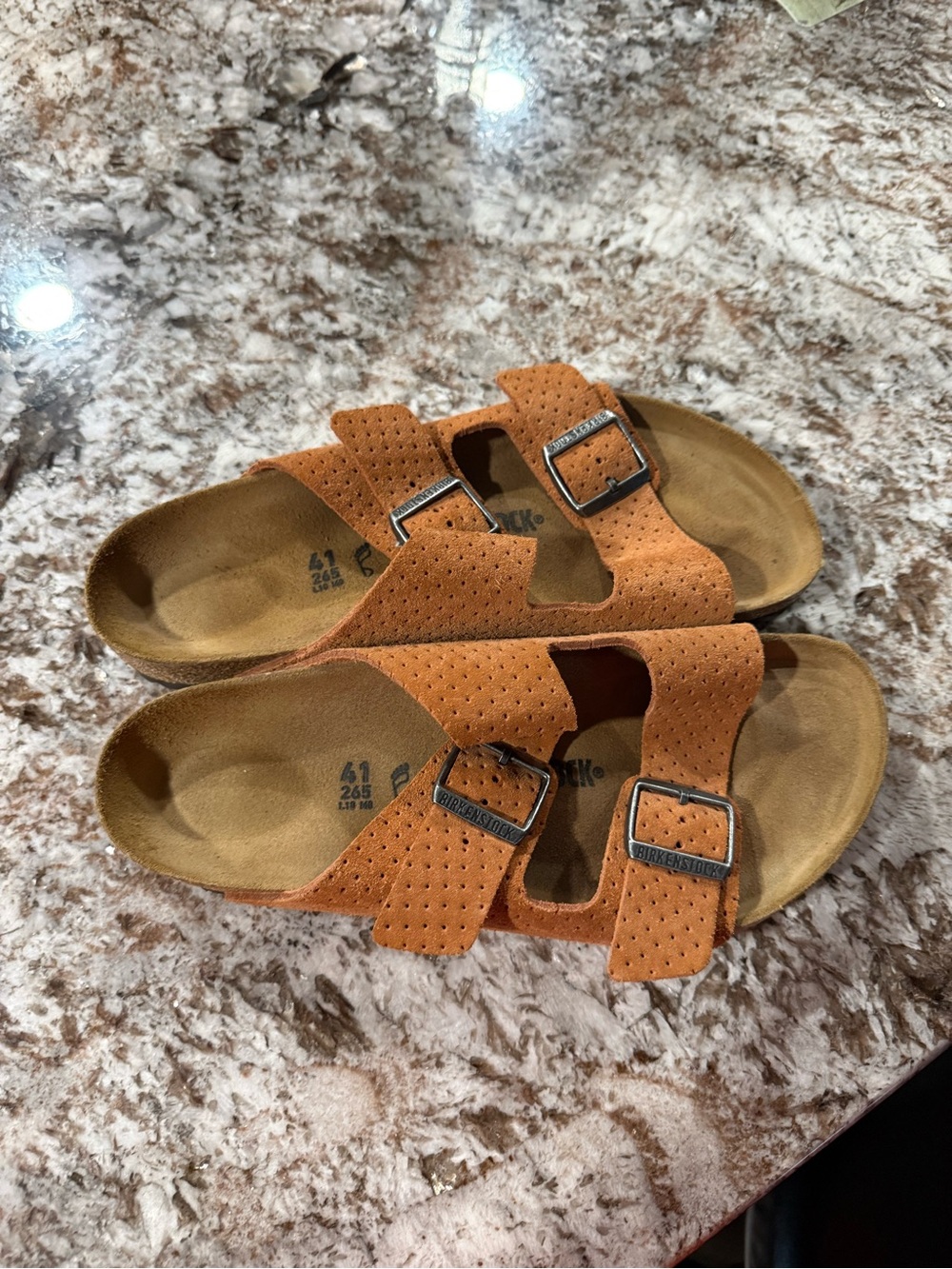 Birkenstock Women’s Rust Colored Suede Arizona Sandals